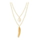 thumbnail image 4 of Collar de Cadena Qarigey con Hojas Gargantilla Multicapa Oro, 4 of 6