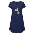 thumbnail image 6 of Feancey Linen Mini Dresses for Women 2025 Summer Short Sleeve V Neck T Shirt Dress Loose Fit Casual Floral Print Beach Dresses Navy XXL, 6 of 6