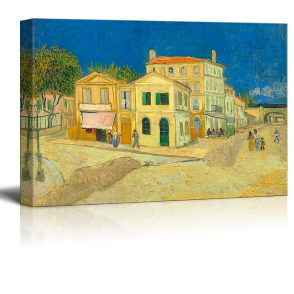 The Yellow House by Van Gogh Giclee Canvas Prints Wrapped Gallery Wall Art | Stretched and Framed Ready to Hang -32" x 48"