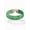 Green Jade, variant on White Topaz or Garnet Center Stone with Green Red or Black Jade Ring in 10k Gold