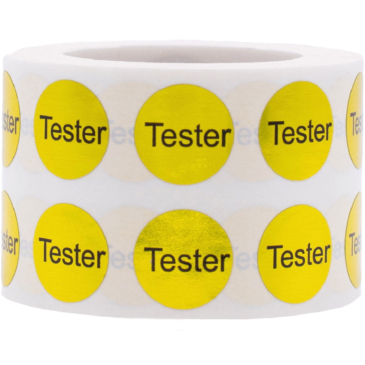 Metallic Gold Tester Stickers, 1/2 Inch Round, 1000 Labels on a Roll