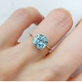 thumbnail image 2 of Natural Aquamarine Gemstone Ring 925 Sterling Silver Lover's Gift Ring Wedding Gift For Him, 2 of 5