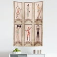 thumbnail image 1 of Vintage Tapestry, Vintage Circus Characters Acrobat Bearded Lady Gymnast Strong Man Harlequin Mime, Fabric Wall Hanging Decor for Bedroom Living Room Dorm, 5 Sizes, Pink Beige, by Ambesonne, 1 of 1