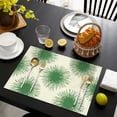 thumbnail image 3 of Green Tie Dye Spray Pattern Summer Placemats Table Placemats Set Of 6-Linen Kitchen Washable Placemats Table Mats 11.8"x17.7" Non-Slip Heat Resistant, 3 of 5