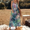 thumbnail image 3 of Colorful Floral Pattern Sleeveless Suspender Dress Summer Fashion Casual Long Dress, 3 of 9