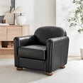thumbnail image 2 of New Pacific Direct Grandora Top Grain Leather Accent Arm Chair in Stolm Black, 2 of 10