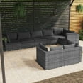 thumbnail image 1 of vidaXL 8 Piece Garden Lounge Set with Cushions Grey Poly Rattan, 1 of 4