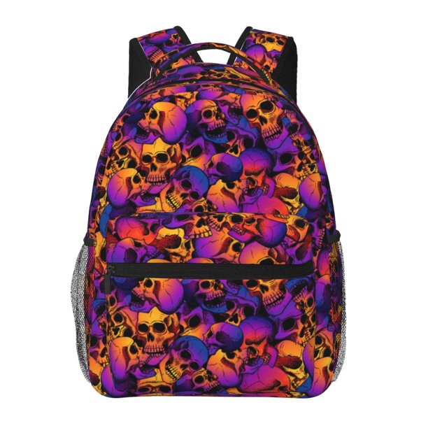 Fotbe Skull Mochila Casual con Estampado para Escuela, Viajes y Actividades al Aire Libre - Duradera, Ligera y Cómoda