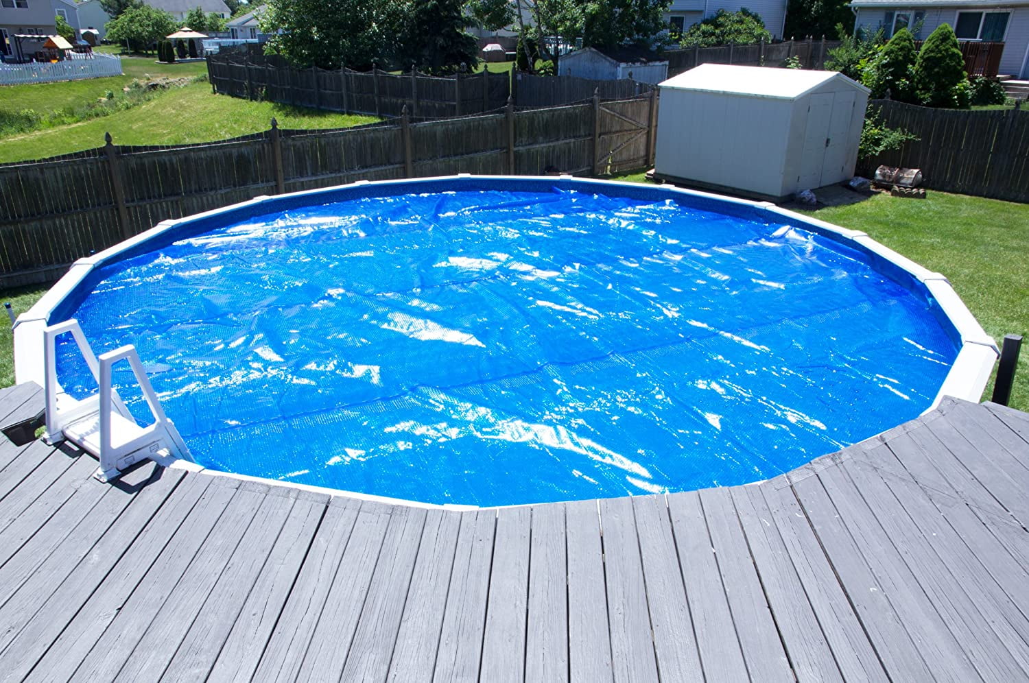 33' Round Blue Solar Pool Cover 8 Mil Blanket 