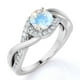 thumbnail image 1 of JeenMata Anillo de Compromiso con Diseño Único de Infinito de Piedra Lunar y Moissanita de Corte Redondo de 1,5 Quilates en Oro Blanco de 18 K sobre Plata, 1 of 6