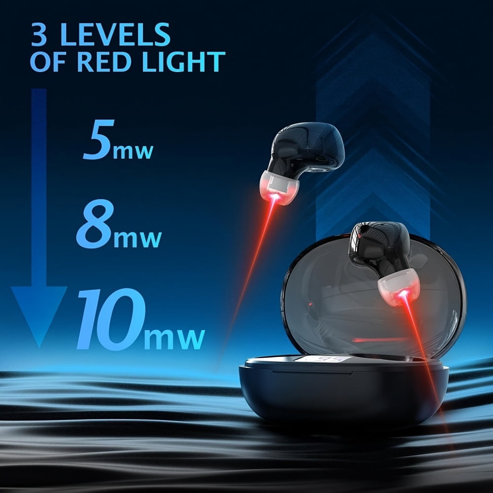 Laselocks Wireless Ear Red Light Device - Compact Charging Case Design, Easy to Use, Perfect for Home, Office, and Travel