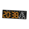 thumbnail image 2 of Reloj despertador digital multifuncional rectangular práctico con 3 niveles de brillo LED reloj digital reloj de escritorio eléctrico para interiores Concha blanca, 2 of 8