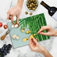 thumbnail image 5 of Bamboo Print Cutting Board, Modern Image of Fresh Bamboo Stems Leaves with Colors Exotic Nature Themed, Decorative Tempered Glass Cutting and Serving Board, Small Size, Green White, by Ambesonne, 5 of 5