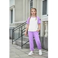 thumbnail image 4 of Arshiner Girls' Casual Sets Short Sleeve T-Shirt Top and Sweatpants with Pockets, 4 of 5