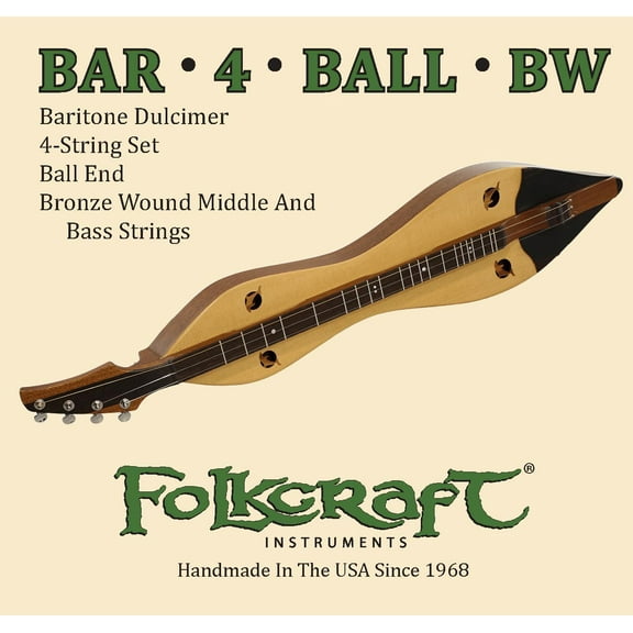 Folkcraft® Mountain Dulcimer String Set, Baritone, Ball Ends (.014" .014" .022"BW .034"BW)