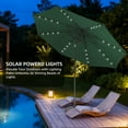thumbnail image 3 of Autlaycil 10 FT Green Patio Umbrella with Steel Tilt and Crank, Includes 32 Solar LED Lights, 3 of 7