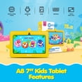 thumbnail image 4 of Contixo Baby Shark Kids Tablet, 7 inch 32GB, Parental Controls, Ages 3-12, 4 of 8