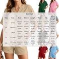 thumbnail image 5 of ZyeKqe Womens Summer Sets Button V Neck Short Sleeve Shirts Drawstring Elastic Waist Shorts Casual 2 Piece Workout Sets, 5 of 7