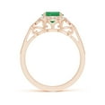 thumbnail image 2 of ANGARA Natural Aeon 1.2 ct Emerald Halo Leaf & Vine Engagement Ring with Milgrain in 14K Rose Gold for Women (Size-7mm) | May Birthstone, Anniversary, Jewelry Gift for Women | Natural Emerald Ring, 2 of 9