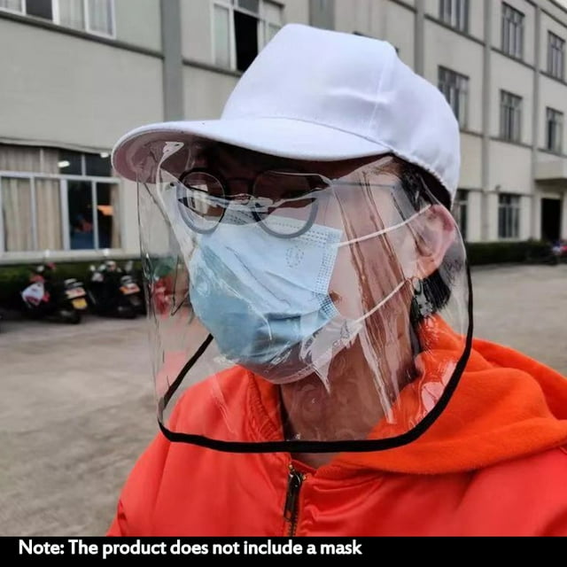 2 In 1 Unisex Full-face Anti Saliva Splash Protective Hat Face Mask Protective Dust-proof Cap Anti Sunlight Outdoor Fisherman Hat + Mask