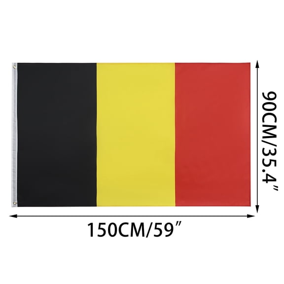 Flag of Belgium Belgian National Flag Polyester Banner, Stripes for Sports Events, Festival Celebrations, Patriotic and Outdoor Decor