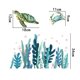 thumbnail image 1 of 2pcs Underwater fish stickers, children's room decoration, 3D seaweed, sea turtles, coral starfish wallpaper, underwater theme, 1 of 5