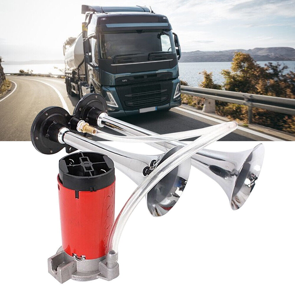 1000DB Ultra Loud Dual Trumpet Air Horn Compressor 12V Fit Car Truck Train Boat*
