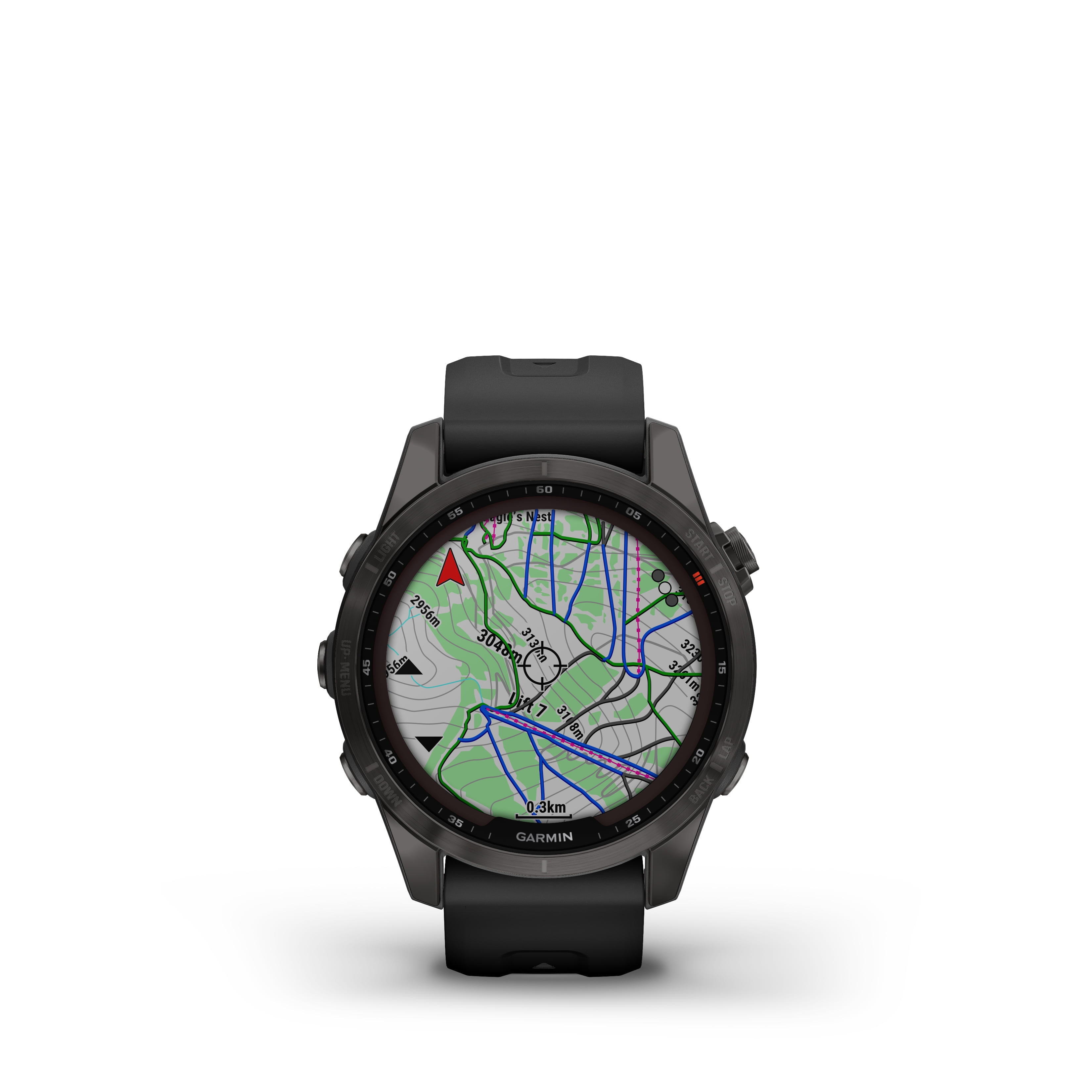 Garmin fenix 7S Sapphire Solar GPS Smartwatch - negro/carbon - DLC Titanio