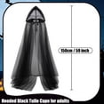 thumbnail image 6 of Cloak with Hood Black Tulle Witches Cape for Women Long Sheer Tulle Halloween Vampire Cape Gothic Ghost Robe Costume Party Supplies 1Pcs, 6 of 6