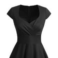 thumbnail image 4 of Vestido de cóctel retro vintage de los años 50 falda plisada con cuello en V rockabilly, 4 of 6