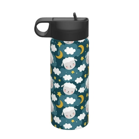 

Gaeub Sweet Dream Lamb Printed 18oz Sports Insulated Kettle With Straw Sports Insulated Bottle Water Bottle For Running Hiking Cycling Climbing Mens Womans Insulated Water Bottle