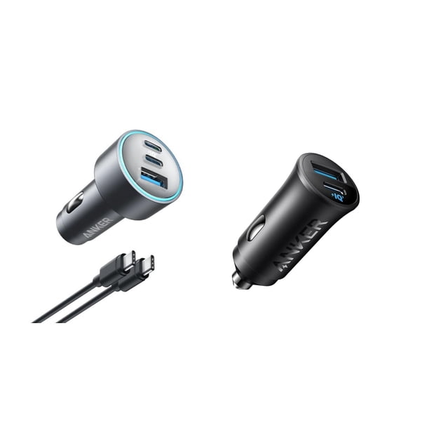 Cargador de coche Anker USB-C de 30 W, 2 puertos tipo C con USB-A de 67 W