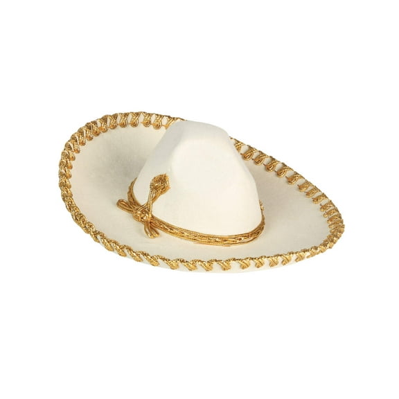 Kids Mexican Charro Hat Velvet Ivory/Gold 602530