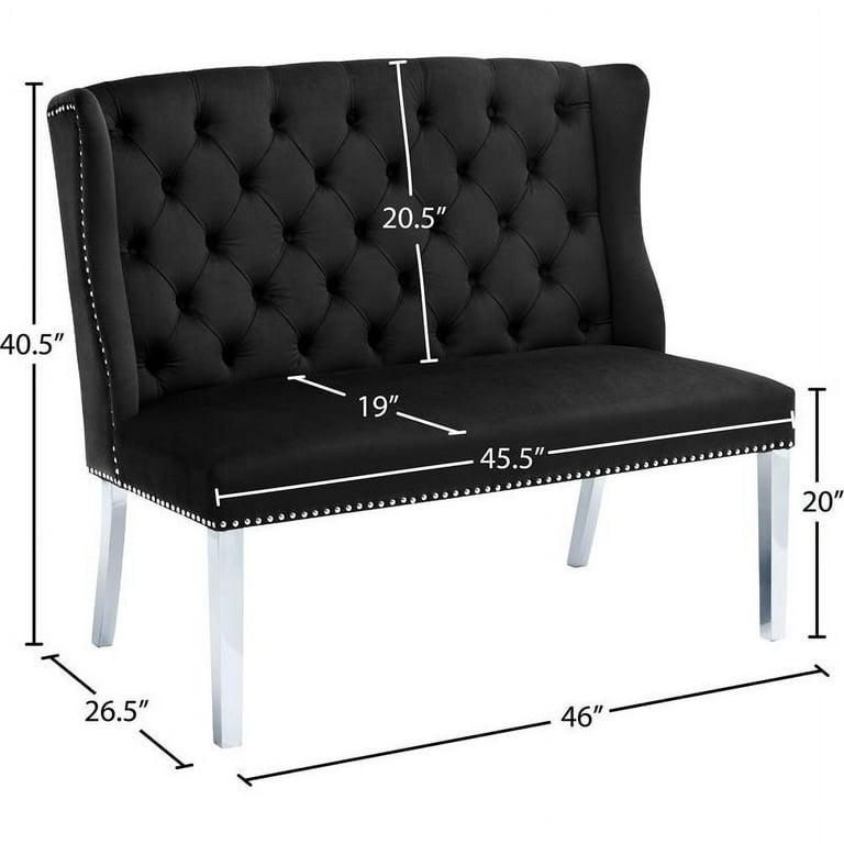 Meridian Furniture Suri Velvet Settee Bench Meridian Furniture Suri Velvet Settee Bench