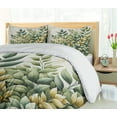 thumbnail image 4 of Ambesonne Eucalyptus Leaves Duvet Cover Set, Bold Branches, Calking, Laurel Green Eggshell, 4 of 5