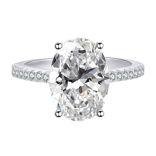 Qarigey Anillos de boda de lujo para mujer: gemas elegantes y exquisitas Anillos de alta Anillo de compromiso de aleación Anillo de moissanita Type1 NO1