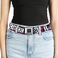 thumbnail image 5 of Buckle-Down Belt, Seatbelt Buckle Belt, I Heart Punk Rock Safety Pins Black Fuchsia White, Youth 22 to 32 Inches, 5 of 9