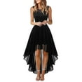 thumbnail image 1 of Vestido de cóctel sin mangas con estampado floral para mujer: elegante vestido de noche de dama de honor con abertura lateral para bodas y fiestas, 1 of 5