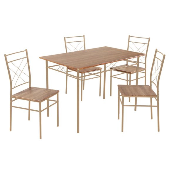 Comedor de 4 Sillas Mesa Madera Cocina Restaurante Cafeteria beige 5