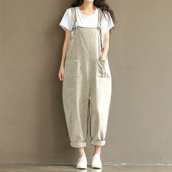 GaThRRgYP Womens Jumpsuits and Rompers,Womens Fashion Summer Solid Casual Camis Sleeveless Suspender Jumpsuit