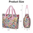 thumbnail image 3 of Tote Bag for Women - Pioneer Flower Shoulder Bag - Large Utility Work Duffle Bag with Zipper Handbag for Travel, Work, Sprots, 3 of 5