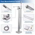 thumbnail image 5 of WOWOW Single-Handle Freestanding Tub Faucet with Hand Shower in Brushed Nickel, 5 of 7
