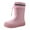 Pink, variant on XIMIN Women's Mid Calf Rain Boots Muck Boots Rain Boots Lightweight Portable Garden Shoes Drawstring Boots Easy-on Outdoor Playing Rain Boot