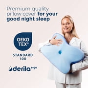 Derila Ergo Pillowcase - Cervical Neck Pillow for Back, Side Sleeper, Memory Foam Pillow Case Only (1 Count)