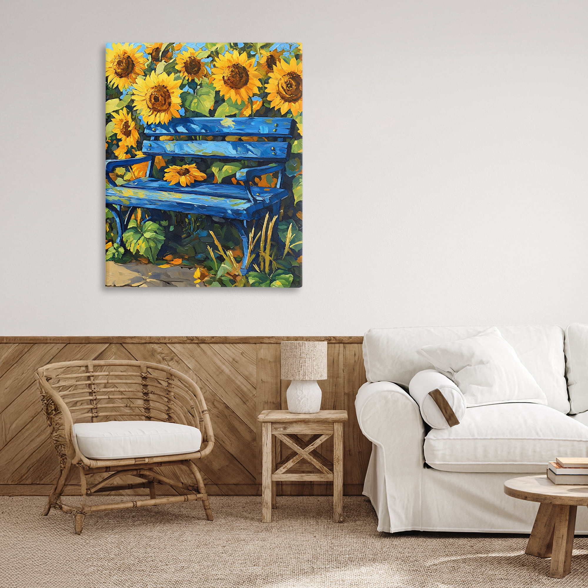 Stupell Industries Bench in Sunflower Field Canvas Wall Art, design by Creative Studio