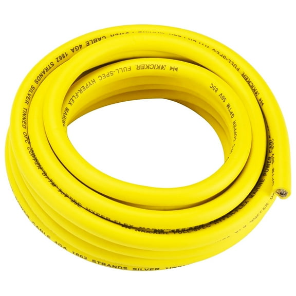 Kicker 47KMWPY420 20 Feet Marine Rated 4 Gauge Power Wire - Yellow