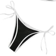 thumbnail image 4 of Stamzod Triangle Bikini Sets for Women Two Piece Drawstring Bathing Suits High Cut Cheeky Swimsuit Summer Beach Swimwear Black-1 XS, 4 of 4