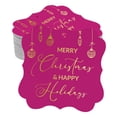 thumbnail image 1 of Inkdotpot Hang Tags Merry Christmas & Happy Text Favor Bracket Shape Gift Tags Real Gold Foil Bonbonniere Tag Pack Of 100, 1 of 7