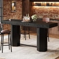 thumbnail image 7 of Tribesigns 70.9" Extra Long Bar Table, Industrial Counter Height Table with Metal Footrest for Kitchen Dining Room, Pub, 7 of 7