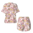 thumbnail image 5 of Naloa Bunny And Flower Women's Short-Sleeved Pajama Set, Loungewear, Summer pajamas, Breathable Cozy - X-Large, 5 of 9